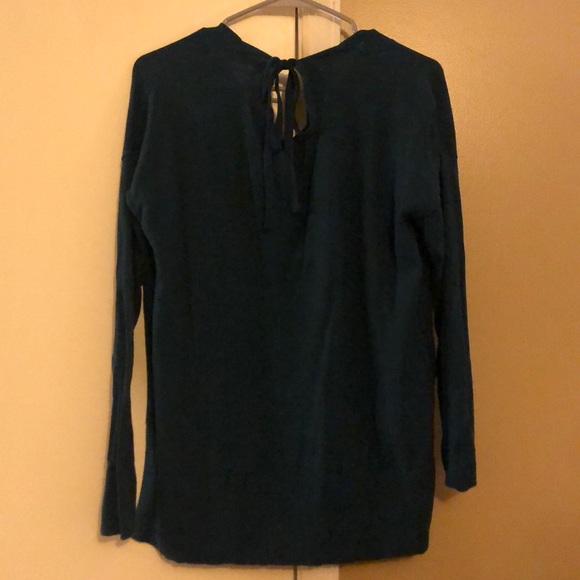 Loft dark green sweater with tie in back, size S - Picture 2 of 2